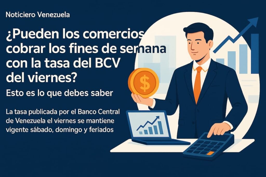 Pueden los comercios cobrar los fines de semana con la tasa del BCV del viernes