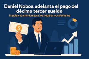 Daniel Noboa adelanta el pago del décimo tercer sueldo