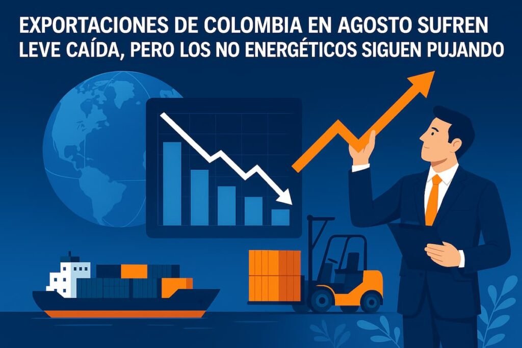 Exportaciones de Colombia en agosto sufren leve caída