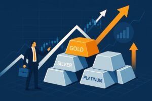 Oro plata y platino se disparan
