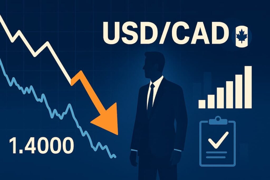 USDCAD cae bajo 1.4000